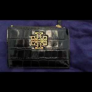 Tory Burch Britten Croc Zip Card Case NWT